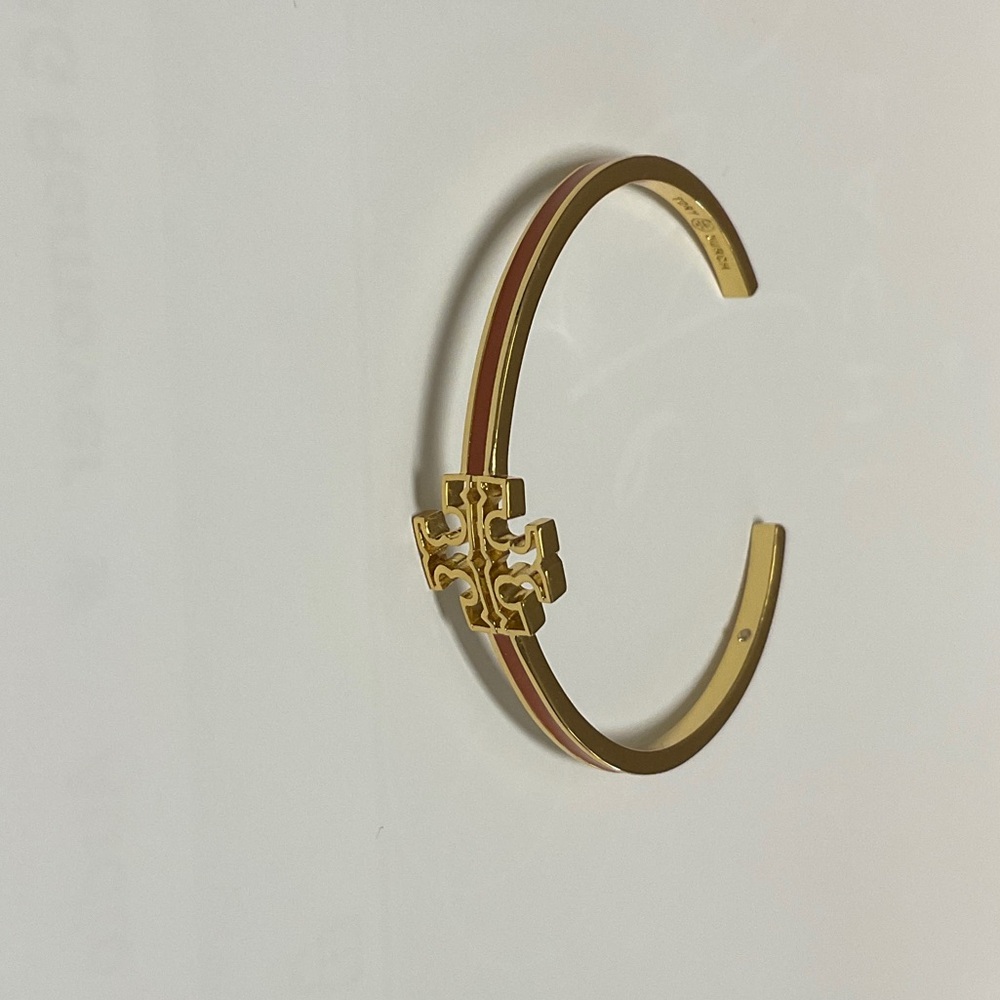 Gold and Red Bangle Bracelet